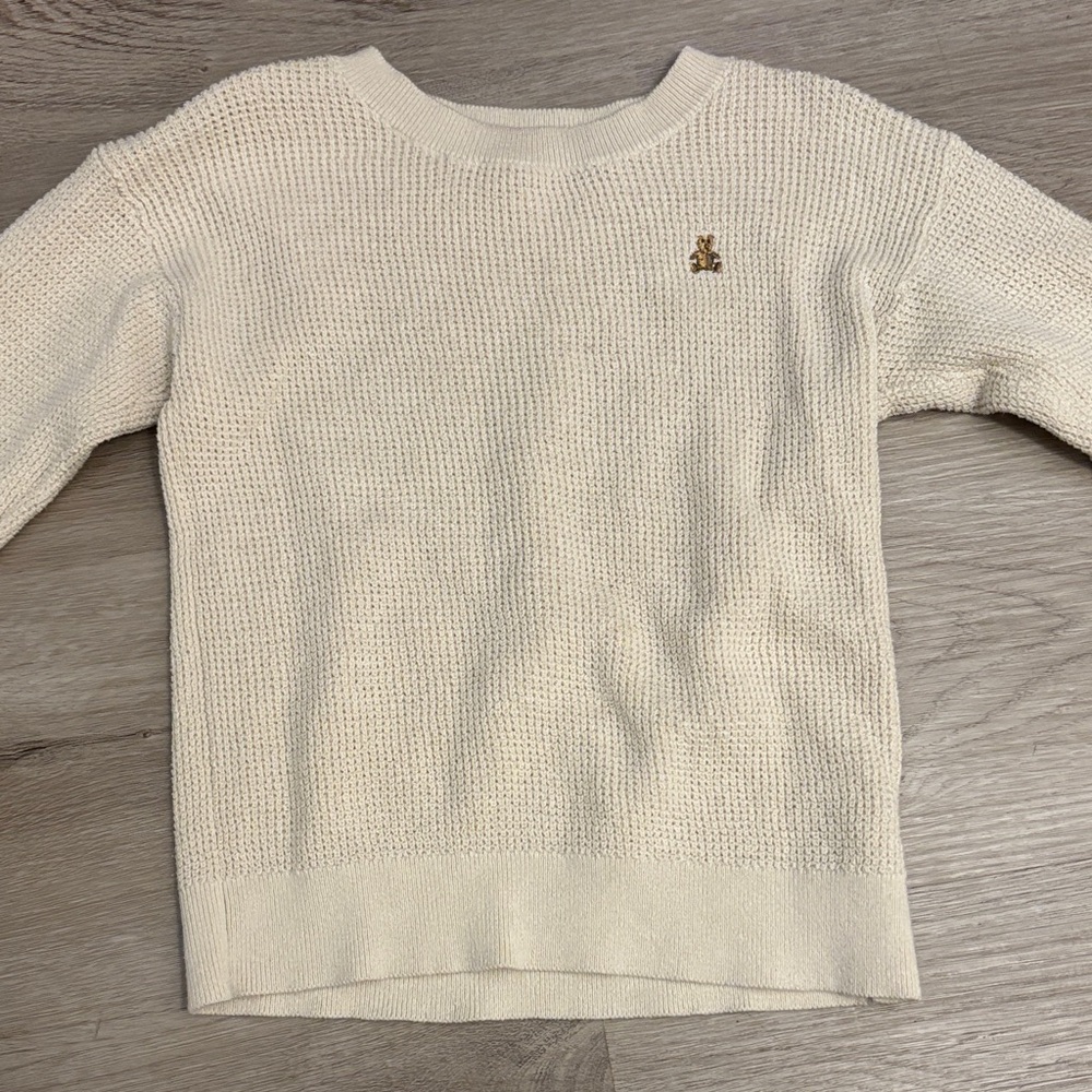 GAP Cream Knit Sweater with Bear Logo